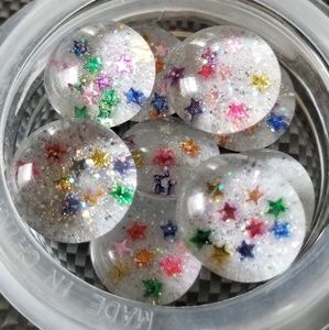 10 custom handmade cabochons glass gems flat marbl